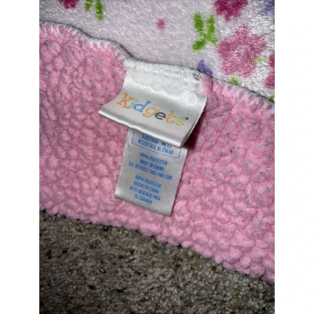 Kidgets Plush Baby Blanket‎ Floral Butterflies Light Pink Sherpa Lovey Flowers